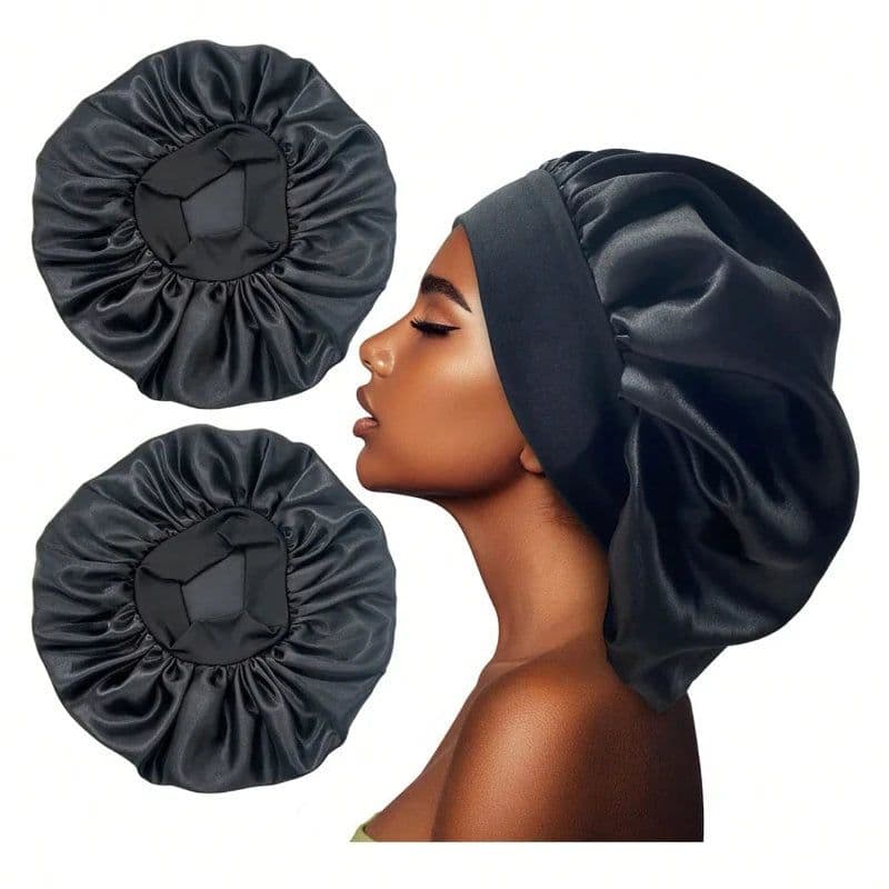 image-Soft Shower Caps Soft Silk Night Caps Hair Care Bonnet Nightcap for Women Beauty Salon Hair Care Hats Bathroom Products