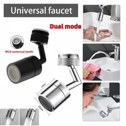 image-stainless steel 720°Rotation Faucet extender Universal Splash-proof Saving Faucet Sprayer Head Bathroom kitchen Extender Adapter