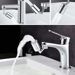 image-stainless steel 720°Rotation Faucet extender Universal Splash-proof Saving Faucet Sprayer Head Bathroom kitchen Extender Adapter