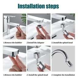 image-stainless steel 720°Rotation Faucet extender Universal Splash-proof Saving Faucet Sprayer Head Bathroom kitchen Extender Adapter