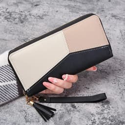 image-Fashion Zipper Wallets Women's Long Purses Handbags Coin Purse Cards Holder PU Leather Billfold Wallet