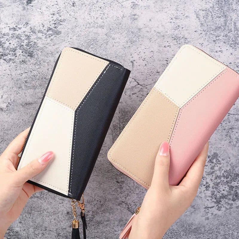image-Fashion Zipper Wallets Women's Long Purses Handbags Coin Purse Cards Holder PU Leather Billfold Wallet
