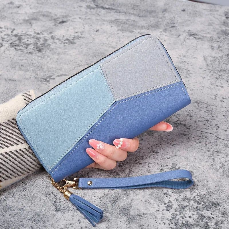 image-Fashion Zipper Wallets Women's Long Purses Handbags Coin Purse Cards Holder PU Leather Billfold Wallet