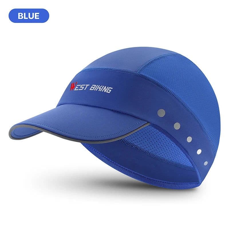 image-WEST BIKING Summer Cycling Caps Sun Visor UV Protection Smiling Face Pattern Reflective Helmet Inner Hats Cooling Sport Gear