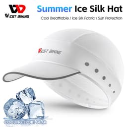 image-WEST BIKING Summer Cycling Caps Sun Visor UV Protection Smiling Face Pattern Reflective Helmet Inner Hats Cooling Sport Gear