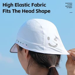image-WEST BIKING Summer Cycling Caps Sun Visor UV Protection Smiling Face Pattern Reflective Helmet Inner Hats Cooling Sport Gear