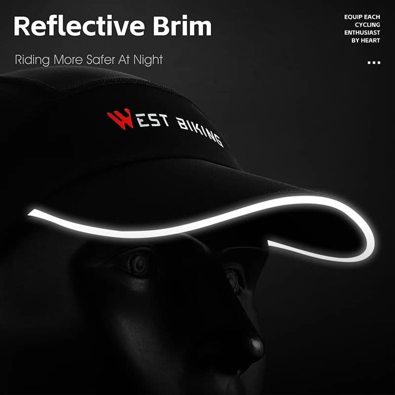 image-WEST BIKING Summer Cycling Caps Sun Visor UV Protection Smiling Face Pattern Reflective Helmet Inner Hats Cooling Sport Gear