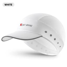 image-WEST BIKING Summer Cycling Caps Sun Visor UV Protection Smiling Face Pattern Reflective Helmet Inner Hats Cooling Sport Gear