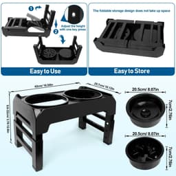 image-Elevated Dog Bowls, 2-in-1 Raised Slow Feeder Dog Bowls Stand with Anti Spill Water Bowl 4 Height for Large Medium Dogs,
