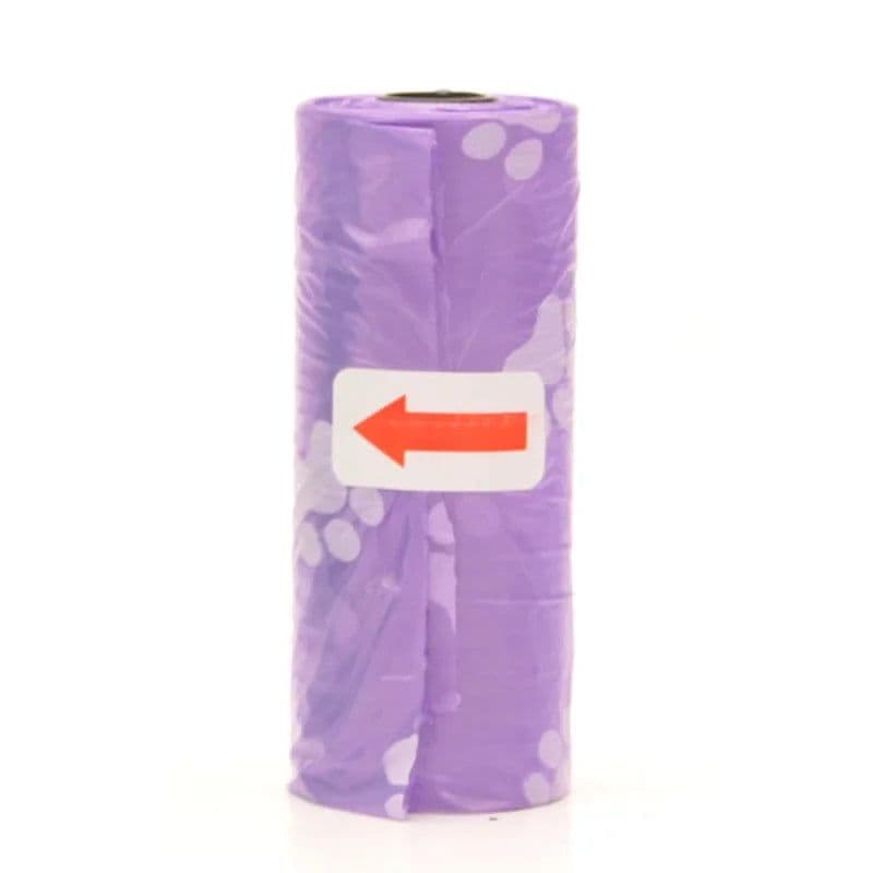 image-Pet Poop Bags Disposable Dog Waste Bags, Bulk Poop Bags with Leash Clip and Bone Bag Dispenser 1Roll Bags with Paw Prints