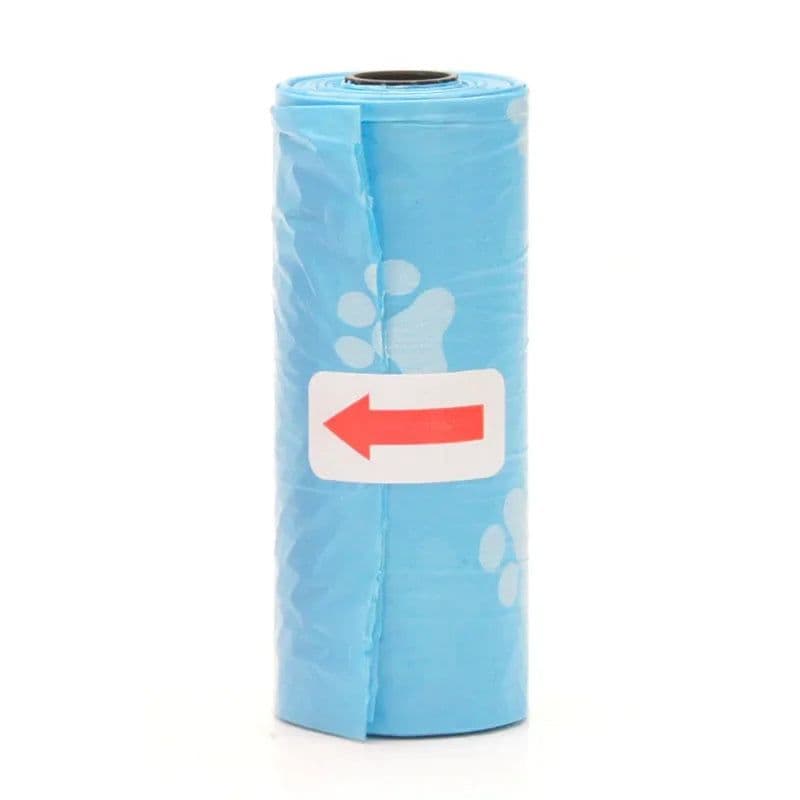 image-Pet Poop Bags Disposable Dog Waste Bags, Bulk Poop Bags with Leash Clip and Bone Bag Dispenser 1Roll Bags with Paw Prints