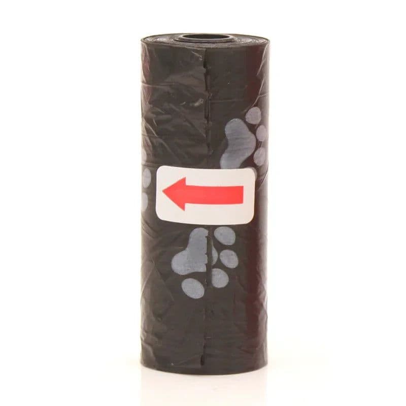 image-Pet Poop Bags Disposable Dog Waste Bags, Bulk Poop Bags with Leash Clip and Bone Bag Dispenser 1Roll Bags with Paw Prints