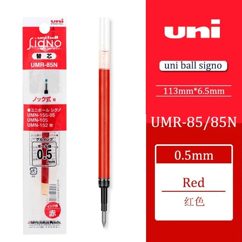 image-12 Pcs/Lot Uni-Ball Signo UMR-83 UMR-85 Refill for UMN-105 UMN-152 UMN-207 Gel Ink Pen 0.5 Mm Kawaii School Supplies