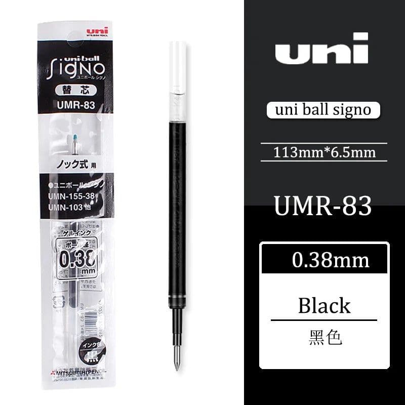image-12 Pcs/Lot Uni-Ball Signo UMR-83 UMR-85 Refill for UMN-105 UMN-152 UMN-207 Gel Ink Pen 0.5 Mm Kawaii School Supplies
