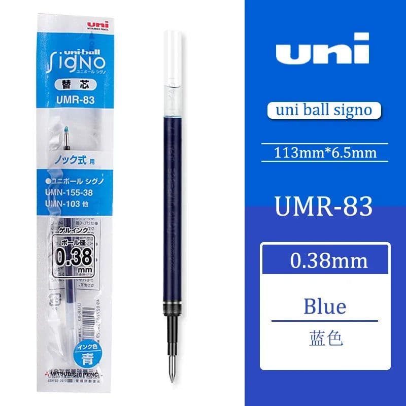 image-12 Pcs/Lot Uni-Ball Signo UMR-83 UMR-85 Refill for UMN-105 UMN-152 UMN-207 Gel Ink Pen 0.5 Mm Kawaii School Supplies