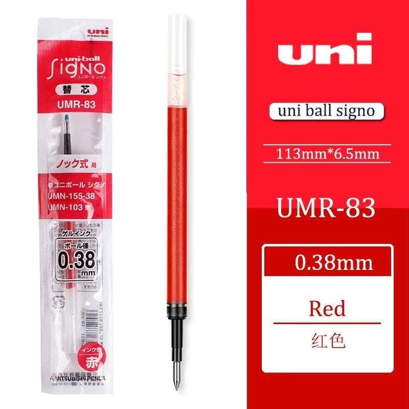 image-12 Pcs/Lot Uni-Ball Signo UMR-83 UMR-85 Refill for UMN-105 UMN-152 UMN-207 Gel Ink Pen 0.5 Mm Kawaii School Supplies