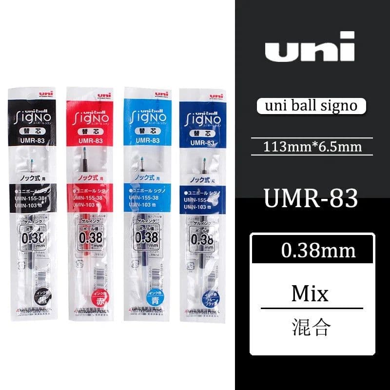 image-12 Pcs/Lot Uni-Ball Signo UMR-83 UMR-85 Refill for UMN-105 UMN-152 UMN-207 Gel Ink Pen 0.5 Mm Kawaii School Supplies