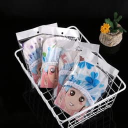 image-Reusable Shower Cap with Elastic Band Waterproof & Thicken Bathing Hat for Women Perfect for Hair Salon & Home Use