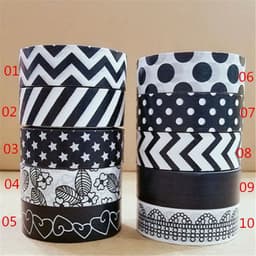 image-10m 1x Black and White Adhesive Tape Japanese Washi Tape Decorative Tape DIY Scrapbook Paper Photo Album Masking Tape Set