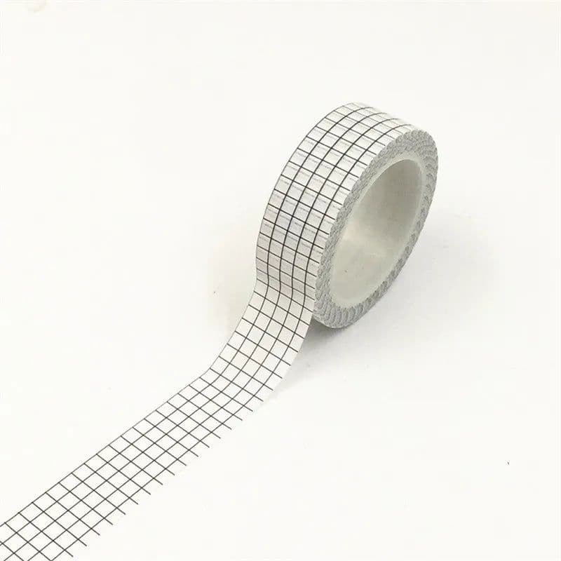 image-10m 1x Black and White Adhesive Tape Japanese Washi Tape Decorative Tape DIY Scrapbook Paper Photo Album Masking Tape Set