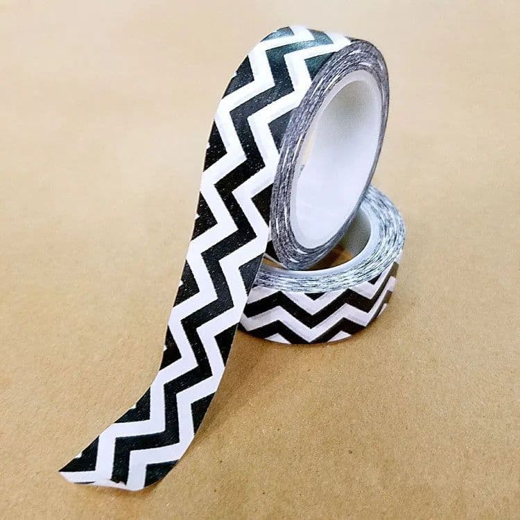 image-10m 1x Black and White Adhesive Tape Japanese Washi Tape Decorative Tape DIY Scrapbook Paper Photo Album Masking Tape Set