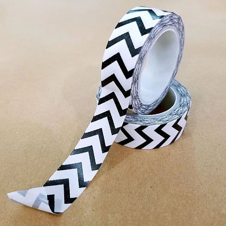 image-10m 1x Black and White Adhesive Tape Japanese Washi Tape Decorative Tape DIY Scrapbook Paper Photo Album Masking Tape Set