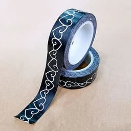 image-10m 1x Black and White Adhesive Tape Japanese Washi Tape Decorative Tape DIY Scrapbook Paper Photo Album Masking Tape Set