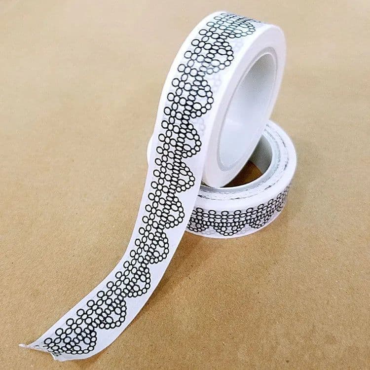 image-10m 1x Black and White Adhesive Tape Japanese Washi Tape Decorative Tape DIY Scrapbook Paper Photo Album Masking Tape Set
