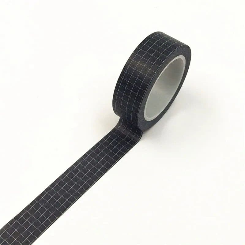 image-10m 1x Black and White Adhesive Tape Japanese Washi Tape Decorative Tape DIY Scrapbook Paper Photo Album Masking Tape Set