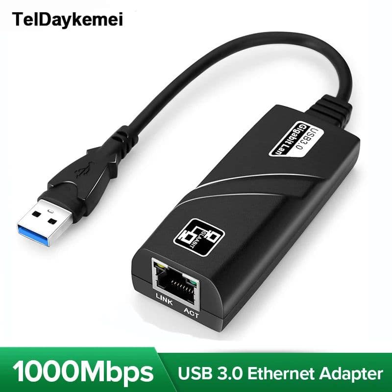 image-10/100/1000Mbps Wired USB 3.0 TypeC USB To Rj45 Lan Ethernet Adapter RTL8153 Network Card for PC Macbook Windows Laptop