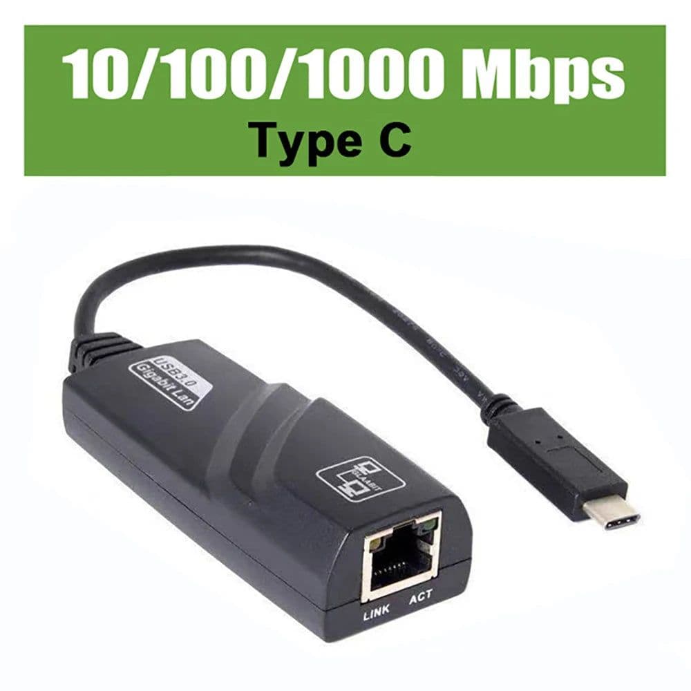 image-10/100/1000Mbps Wired USB 3.0 TypeC USB To Rj45 Lan Ethernet Adapter RTL8153 Network Card for PC Macbook Windows Laptop