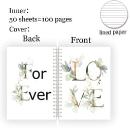 image-A5 Spiral Notebook Note Book - Faith Belief Love God Bless Luck - Dream Motivational Inspirational Flower Quote Never Give Up