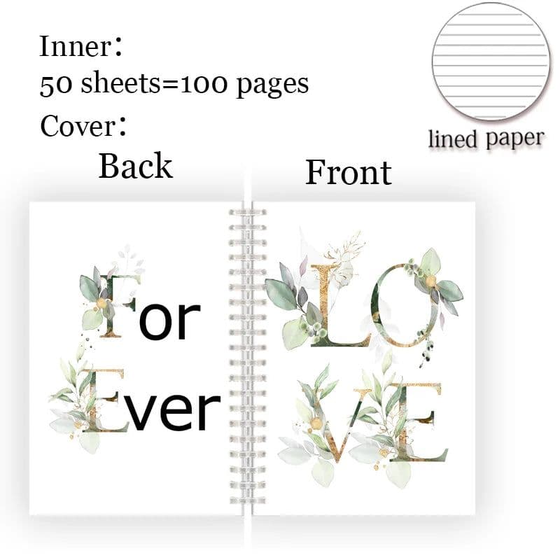 image-A5 Spiral Notebook Note Book - Faith Belief Love God Bless Luck - Dream Motivational Inspirational Flower Quote Never Give Up