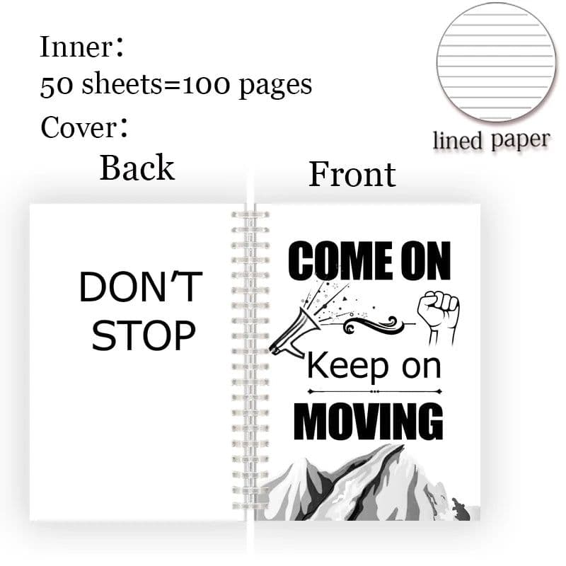image-A5 Spiral Notebook Note Book - Faith Belief Love God Bless Luck - Dream Motivational Inspirational Flower Quote Never Give Up