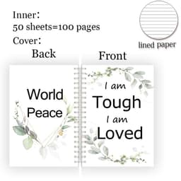 image-A5 Spiral Notebook Note Book - Faith Belief Love God Bless Luck - Dream Motivational Inspirational Flower Quote Never Give Up
