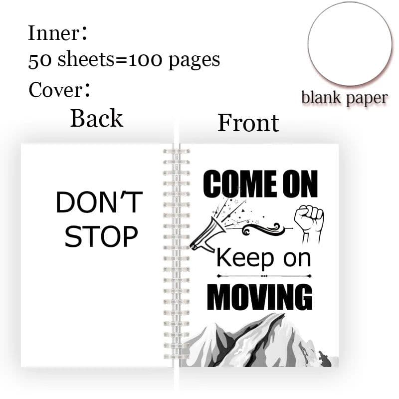 image-A5 Spiral Notebook Note Book - Faith Belief Love God Bless Luck - Dream Motivational Inspirational Flower Quote Never Give Up
