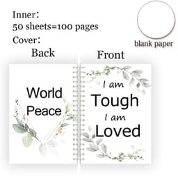 image-A5 Spiral Notebook Note Book - Faith Belief Love God Bless Luck - Dream Motivational Inspirational Flower Quote Never Give Up