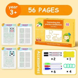 image-English Magical Book Learning Letter in Tracing Workbook for Kids Reusable Calligraphy Copybook for Kids Montessori Writing Book
