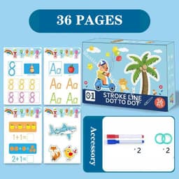 image-English Magical Book Learning Letter in Tracing Workbook for Kids Reusable Calligraphy Copybook for Kids Montessori Writing Book