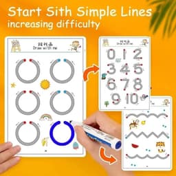 image-English Magical Book Learning Letter in Tracing Workbook for Kids Reusable Calligraphy Copybook for Kids Montessori Writing Book