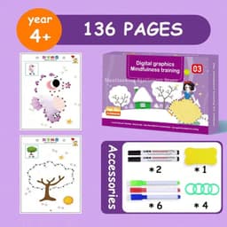 image-English Magical Book Learning Letter in Tracing Workbook for Kids Reusable Calligraphy Copybook for Kids Montessori Writing Book