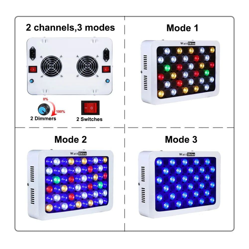 image-Dimmable LED Aquarium Lights 180W 140W Fish Tank Light For Freshwater Saltwater Aquarium Marine Reef Coral Lighting Decoration