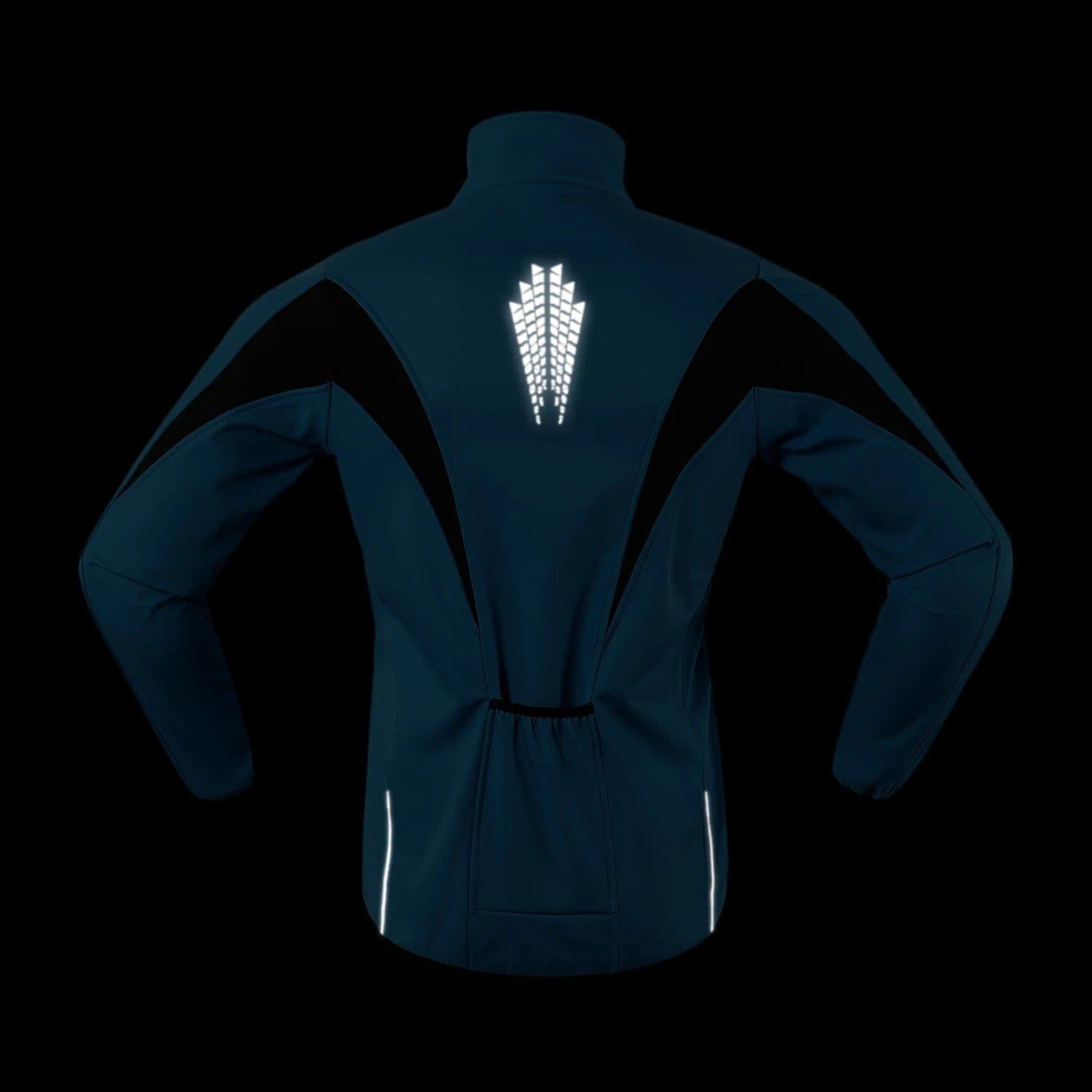 image-ARSUXEO Men's Warm Cycling Jacket Fleece Bike Jersey Windproof Waterproof Softshell Coat Bicycle Clothing Motorcycle Raincoat