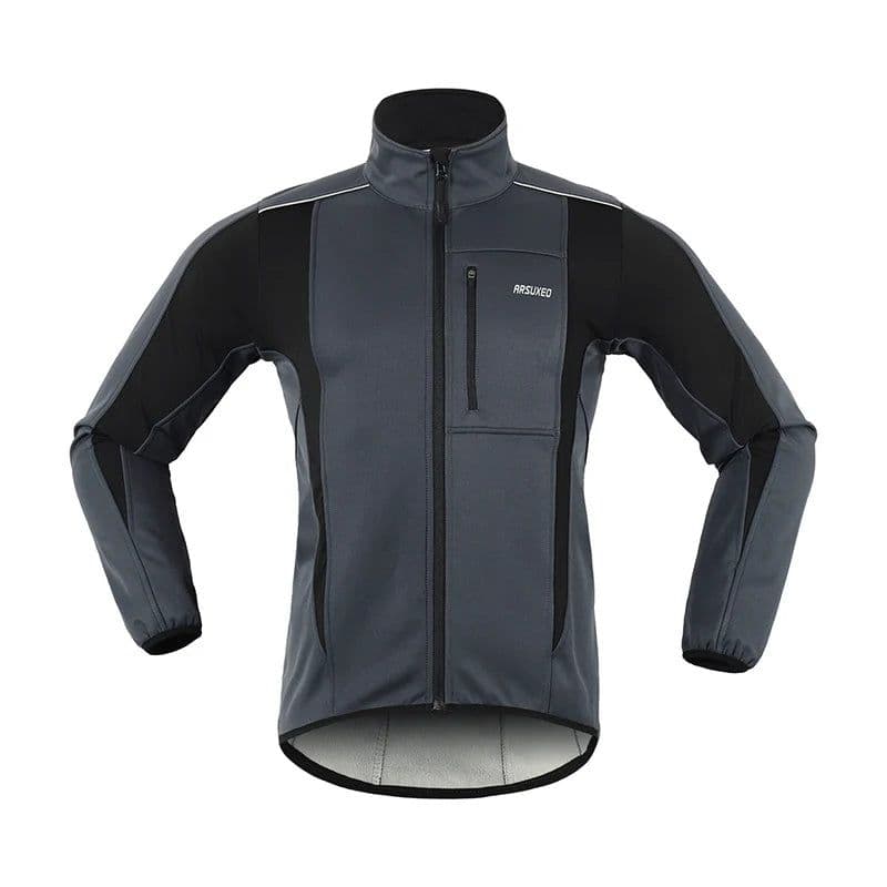 image-ARSUXEO Men's Warm Cycling Jacket Fleece Bike Jersey Windproof Waterproof Softshell Coat Bicycle Clothing Motorcycle Raincoat