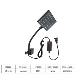 image-Aquarium Super Slim LED Light, Fish Tank Lamp, Plants Grow Clip Lights, Aquatic Aquarium Lamps, Lighting 220V, 12W, 15W, 110V US