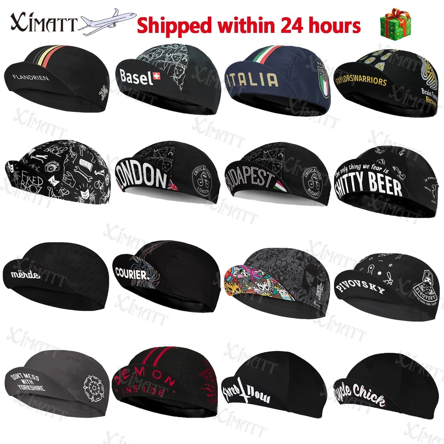image-XIMATT Black Series Most Popular Polyester Cycling Caps Sports Quick Dry Bicycle Hat Men Women Wear Absorb Sweat Breathable