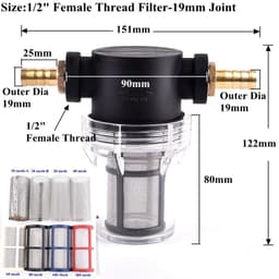 image-1/2" Rain Water Filter Agricultural Irrigation Garden Watering Filters Aquarium Water Tank Strainer 10~200 Mesh Copper Connector