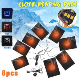 image-8 in 1 Heating Pad Electric USB Jackets Clothes Heating Pad Winter Sports Hiking Vest Heated Warmer Pads Fiber Heater
