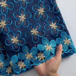 image-SJD LACE African Lace Fabric High Quality 2024 Newest Nigeria Cotton Lace Fabric with Stones for Sew Wedding Party Dresses A3230