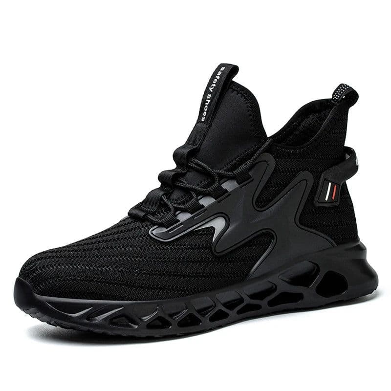 image-Breathable Men Work Safety Shoes Anti-smashing Steel Toe Cap Working Boots Construction Indestructible Work Sneakers Men Shoes